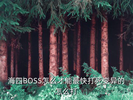 海四BOSS怎么才能最快打死变异的怎么打