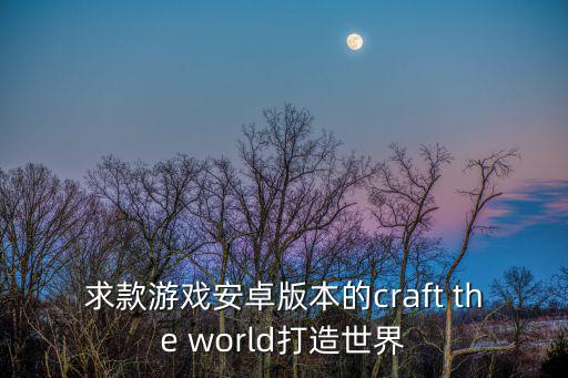 求款游戏安卓版本的craft the world打造世界