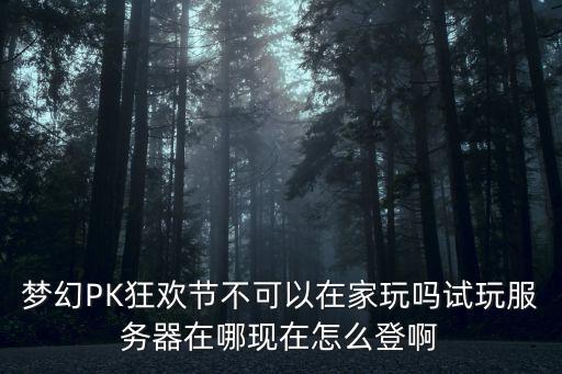 梦幻PK狂欢节不可以在家玩吗试玩服务器在哪现在怎么登啊