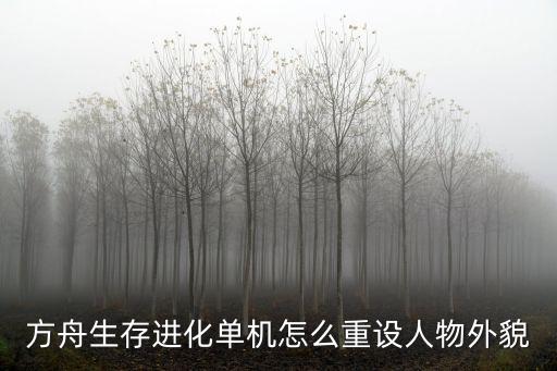 方舟生存进化单机怎么重设人物外貌