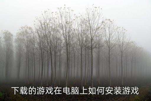 下载的游戏在电脑上如何安装游戏