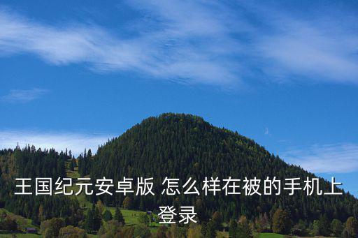 雷电怎么登录王国纪元手游，王国纪元安卓版 怎么样在被的手机上登录