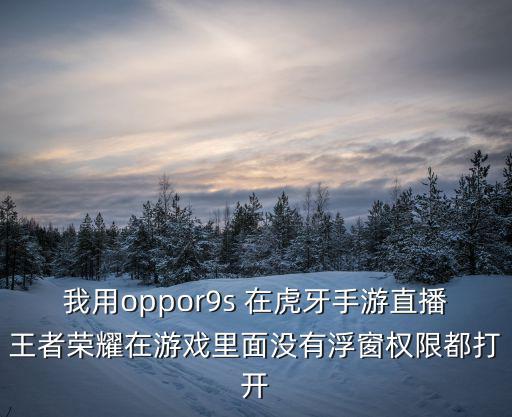 开手游直播怎么设置悬浮窗口，我用oppor9s 在虎牙手游直播王者荣耀在游戏里面没有浮窗权限都打开