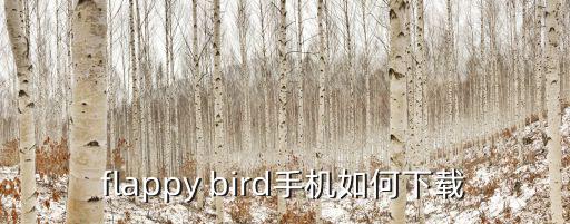 flappy bird手机如何下载