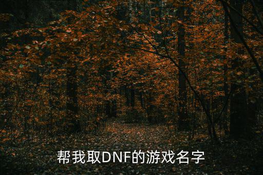 帮我取DNF的游戏名字