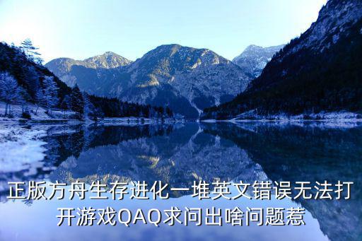 正版方舟生存进化一堆英文错误无法打开游戏QAQ求问出啥问题惹