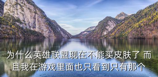 为什么英雄联盟现在不能买皮肤了 而且我在游戏里面也只看到只有那个