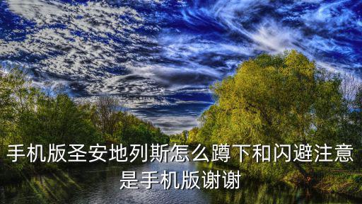 手机版圣安地列斯怎么蹲下和闪避注意是手机版谢谢