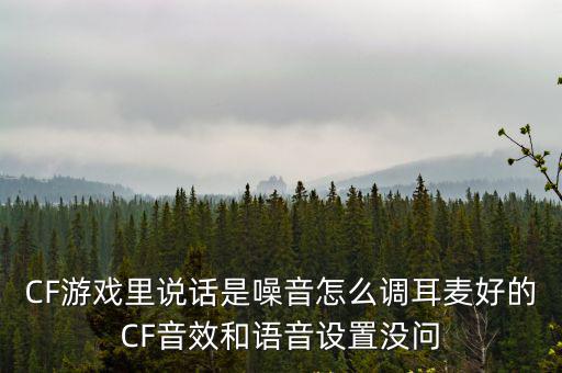 CF游戏里说话是噪音怎么调耳麦好的CF音效和语音设置没问