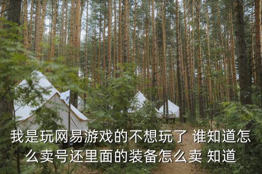 我是玩网易游戏的不想玩了 谁知道怎么卖号还里面的装备怎么卖 知道