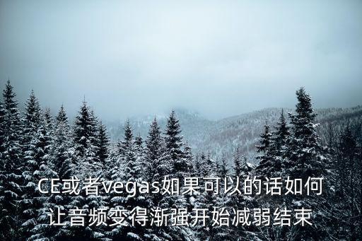 CE或者vegas如果可以的话如何让音频变得渐强开始减弱结束