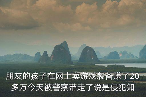 朋友的孩子在网上卖游戏装备赚了20多万今天被警察带走了说是侵犯知