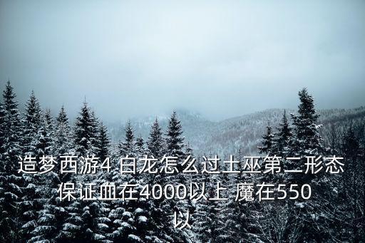 造梦西游4 白龙怎么过土巫第二形态 保证血在4000以上 魔在550以