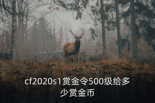 cf2020s1赏金令500级给多少赏金币