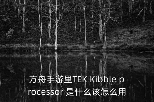 方舟手游里TEK Kibble processor 是什么该怎么用