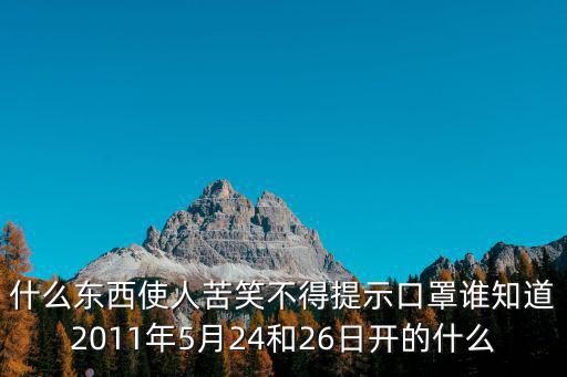 什么东西使人苦笑不得提示口罩谁知道2011年5月24和26日开的什么