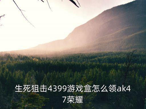 生死狙击4399游戏盒怎么领ak47荣耀