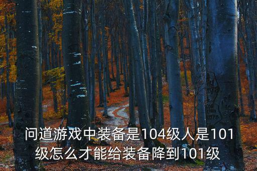 问道游戏中装备是104级人是101级怎么才能给装备降到101级