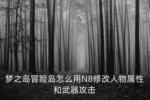 梦之岛冒险岛怎么用N8修改人物属性和武器攻击