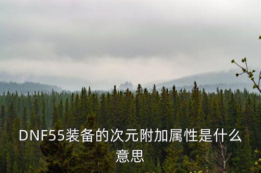 dnf次元加什么属性，DNF55装备的次元附加属性是什么意思