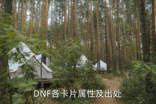 DNF各卡片属性及出处