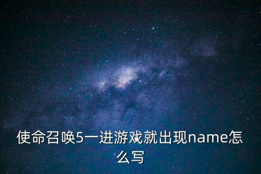 使命召唤5一进游戏就出现name怎么写