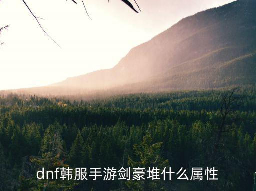 dnf韩服手游剑豪堆什么属性