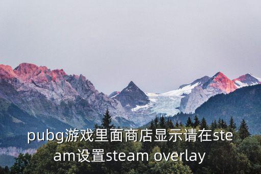 pubg游戏里面商店显示请在steam设置steam overlay