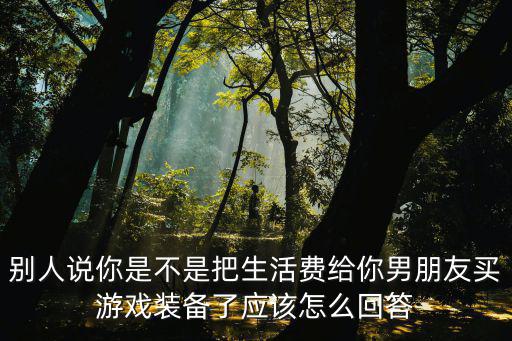 别人说你是不是把生活费给你男朋友买游戏装备了应该怎么回答