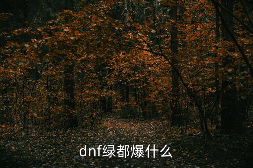 dnf绿都爆什么