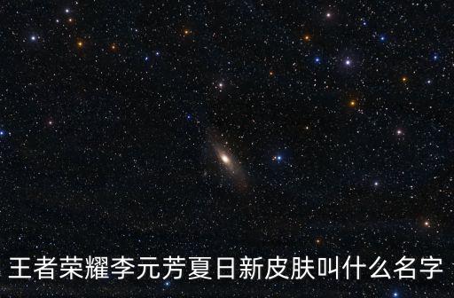 王者荣耀李元芳夏日新皮肤叫什么名字