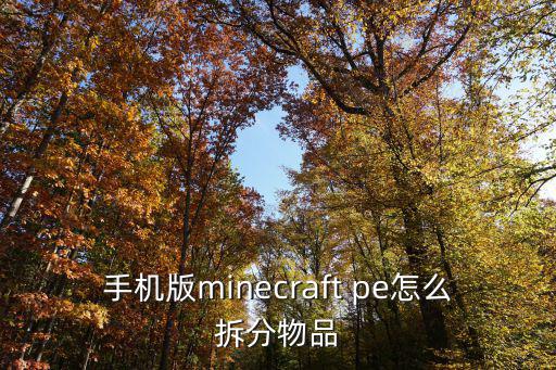 rust手游怎么拆东西，手机版minecraft pe怎么拆分物品