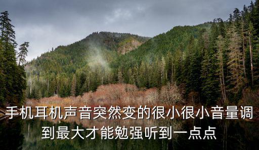 手机耳机声音突然变的很小很小音量调到最大才能勉强听到一点点