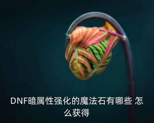 DNF暗属性强化的魔法石有哪些 怎么获得