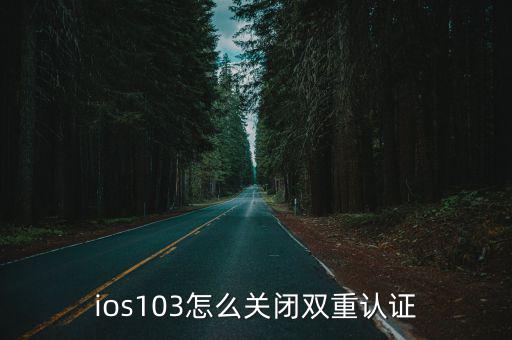 ios103怎么关闭双重认证