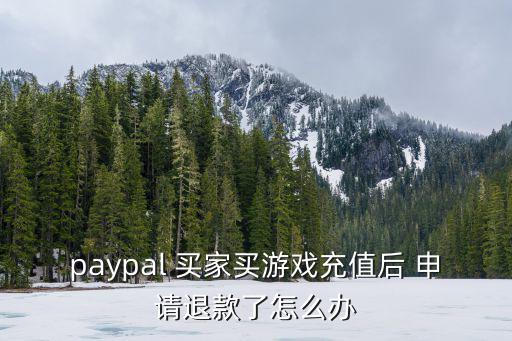 paypal 买家买游戏充值后 申请退款了怎么办