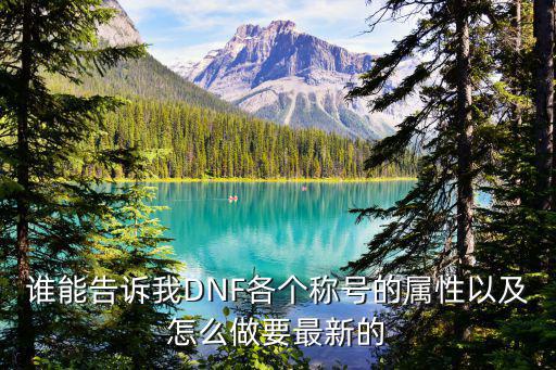 谁能告诉我DNF各个称号的属性以及怎么做要最新的