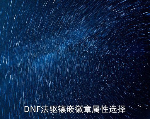 DNF法驱镶嵌徽章属性选择