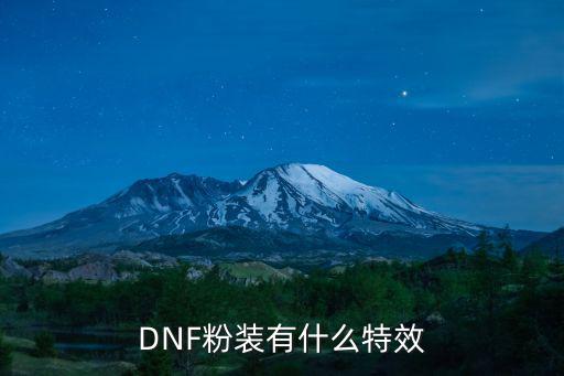 DNF粉装有什么特效