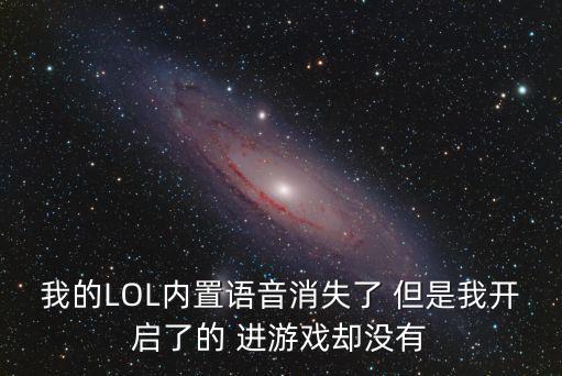 我的LOL内置语音消失了 但是我开启了的 进游戏却没有