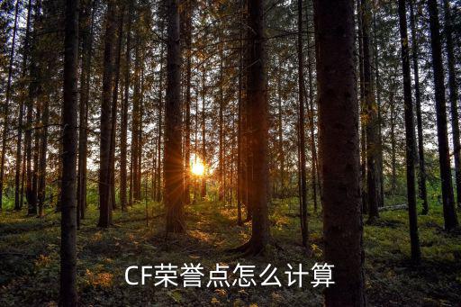 CF荣誉点怎么计算