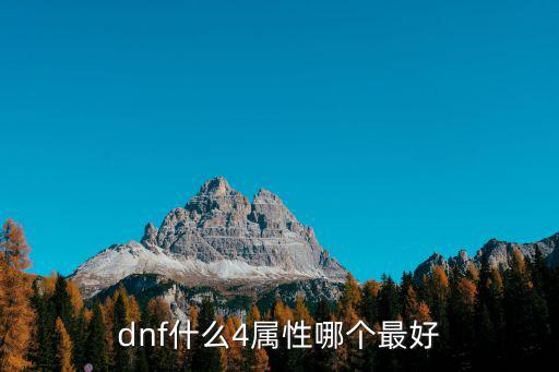 dnf最好点是什么属性，dnf什么4属性哪个最好