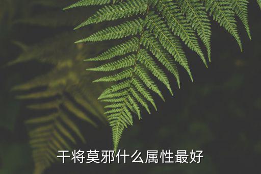 干将莫邪什么属性最好