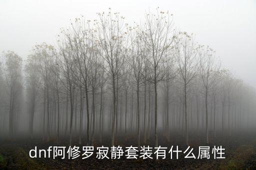 dnf阿修罗寂静套装有什么属性