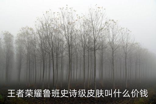 王者荣耀鲁班史诗级皮肤叫什么价钱