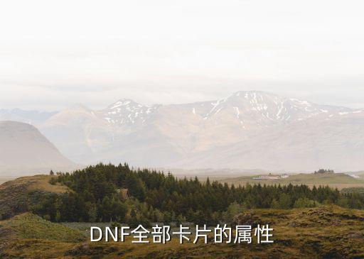 DNF全部卡片的属性