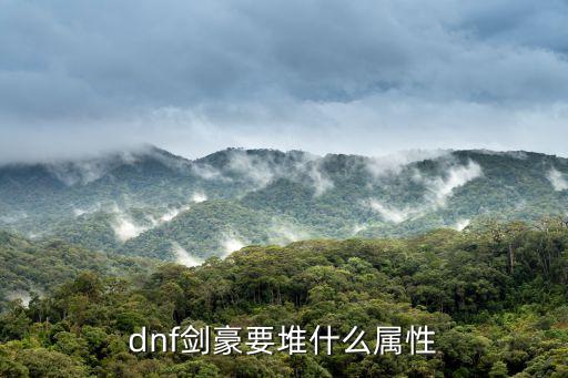 dnf剑豪要堆什么属性