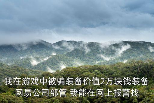 我在游戏中被骗装备价值2万块钱装备网易公司部管 我能在网上报警找