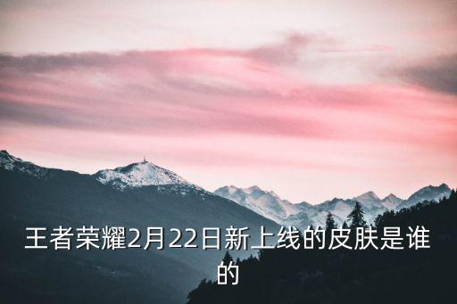 王者荣耀2月22日新上线的皮肤是谁的