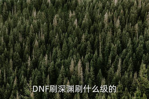 DNF刷深渊刷什么级的